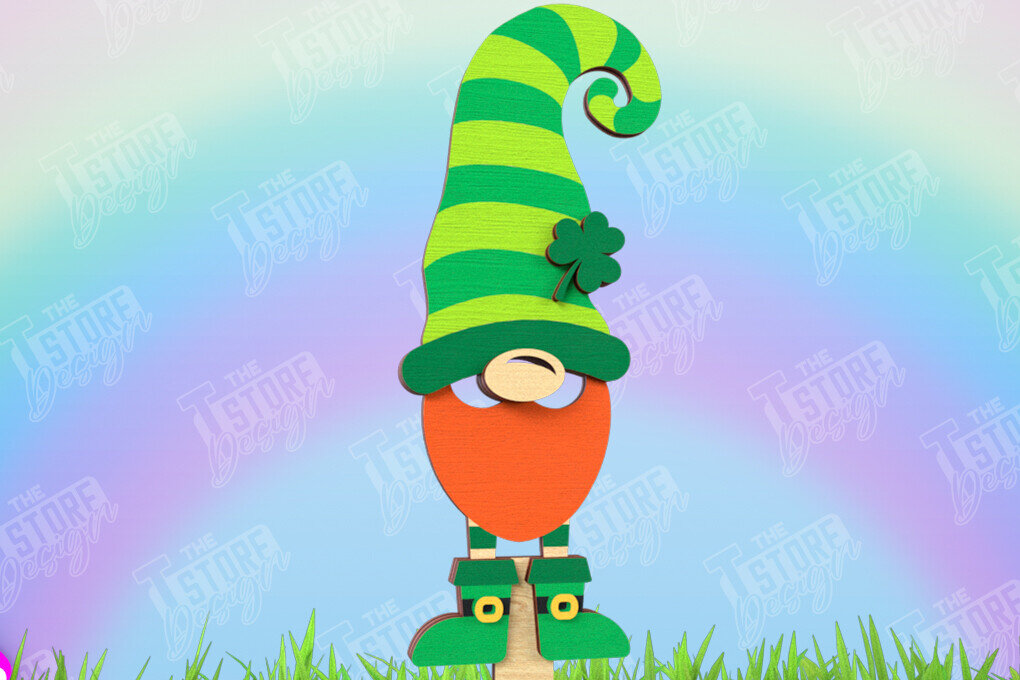 Σετ των 2 Intra απο ξύλο plywood 3mm-4mm πάχος – Πασσάλους φυτών για την ημέρα του Αγίου Πατρικίου | Κήπος Δίασταση  20x20 cm INTRAFABR-115492492