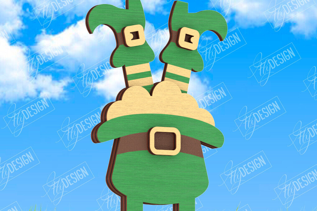 Σετ των 2 Intra απο ξύλο plywood 3mm-4mm πάχος – Πασσάλους φυτών για την ημέρα του Αγίου Πατρικίου | Κήπος Δίασταση  20x20 cm INTRAFABR-115492331