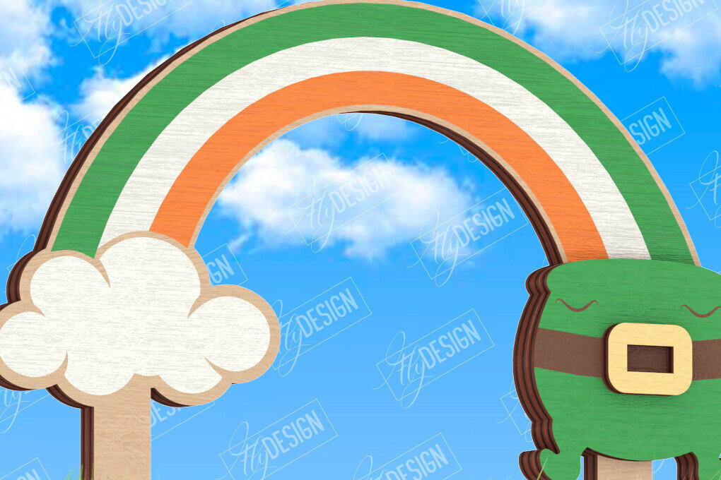 Σετ των 2 Intra απο ξύλο plywood 3mm-4mm πάχος – Πασσάλους φυτών για την ημέρα του Αγίου Πατρικίου | Κήπος Δίασταση  20x20 cm INTRAFABR-115492339