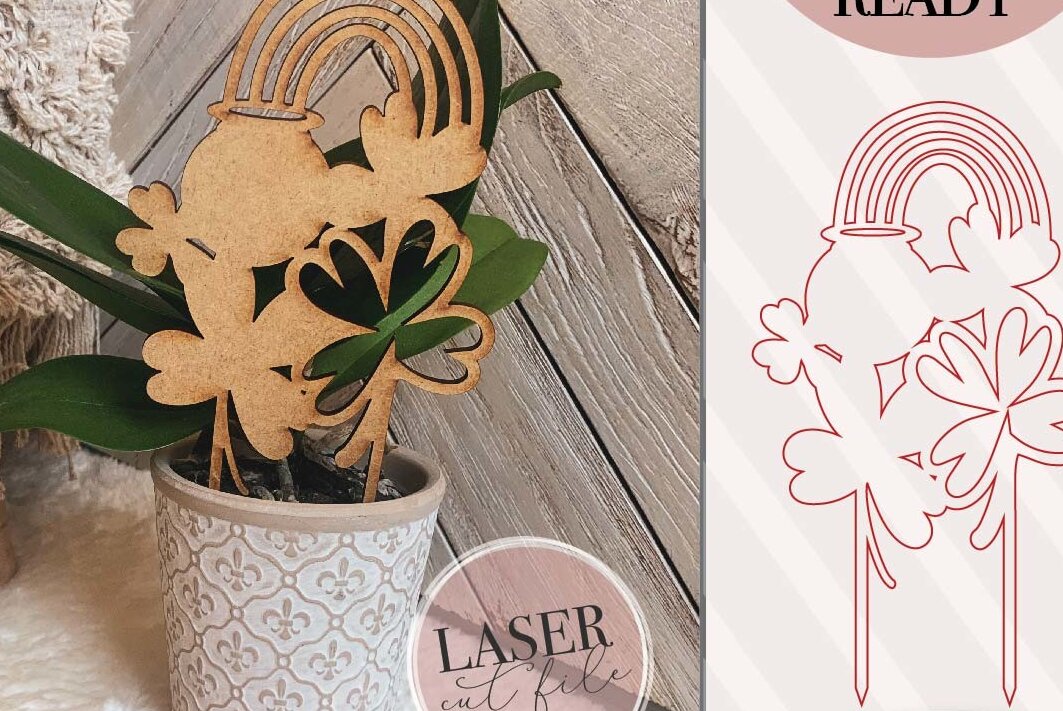 Σετ των 2 Intra απο ξύλο plywood 3mm-4mm πάχος – Φυτό St. Patrick's Day Plant Trellis Houseplant Stakes Αρχείο Δίασταση  20x20 cm INTRAFABR-72795544