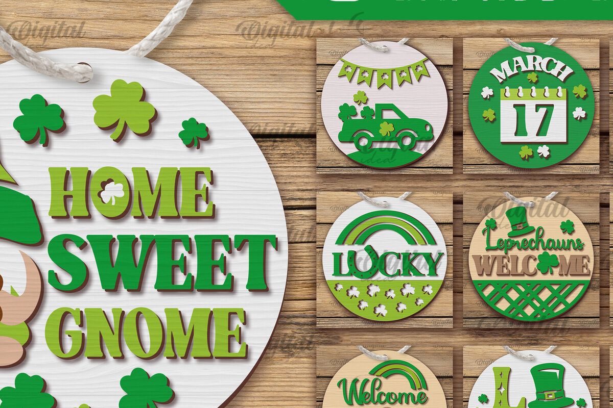 Σετ των 2 Intra απο ξύλο plywood 3mm-4mm πάχος – Πακέτο με ταμπέλες του Αγίου Πατρικίου Δίασταση  20x20 cm INTRAFABR-88229242