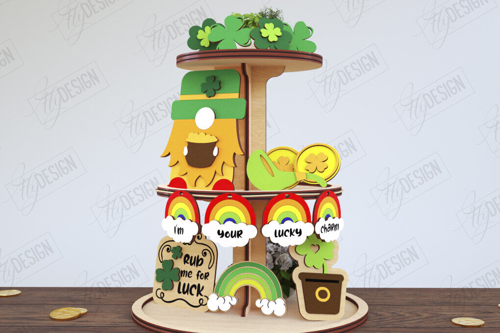 Σετ των 2 Intra απο ξύλο plywood 3mm-4mm πάχος – Στρογγυλός δίσκος με κλιμάκια του Αγίου Πατρικίου |CNC Δίασταση  20x20 cm INTRAFABR-117196259