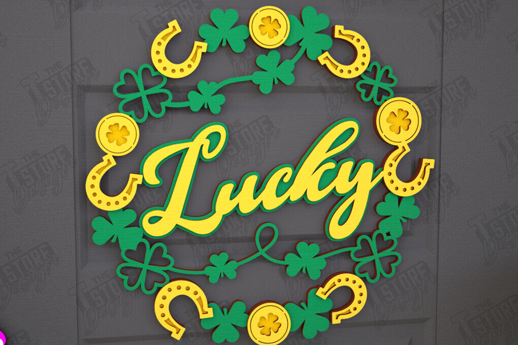 Σετ των 2 Intra απο ξύλο plywood 3mm-4mm πάχος – Σημάδια του Αγίου Πατρικίου | Διακόσμηση τοίχου Δίασταση  40x30 cm INTRAFABR-115373444