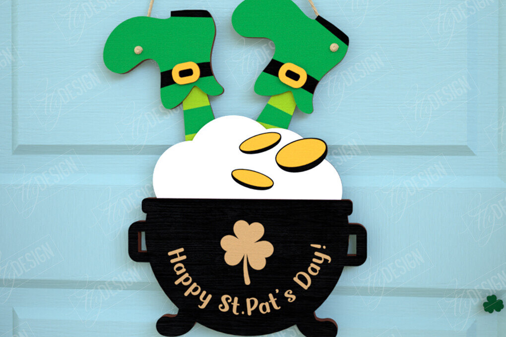 Σετ των 2 Intra απο ξύλο plywood 3mm-4mm πάχος – Σημάδια του Αγίου Πατρικίου | Διακόσμηση τοίχου Δίασταση  40x30 cm INTRAFABR-115677529