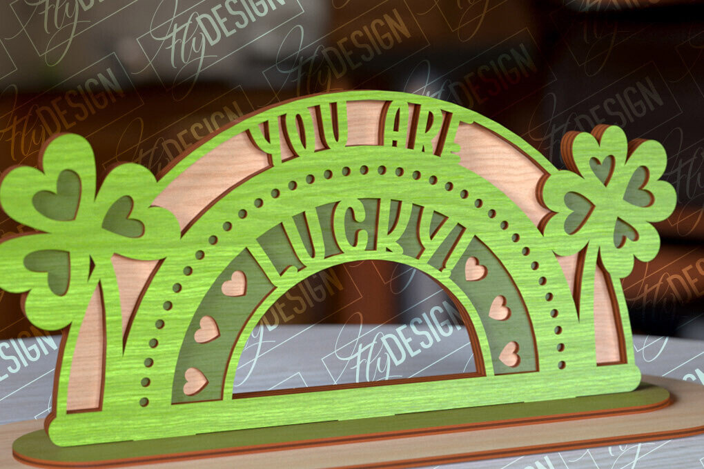 Σετ των 2 Intra απο ξύλο plywood 3mm-4mm πάχος – St. Patrick's Day Stand |3D Stand Laser Δίασταση  20x20 cm INTRAFABR-91503818