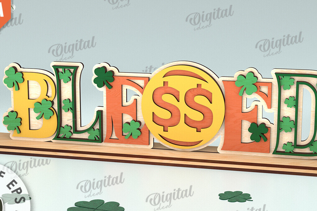 Σετ των 2 Intra απο ξύλο plywood 3mm-4mm πάχος – St Patrick's Day Stand Decor Δίασταση  20x20 cm INTRAFABR-115495662