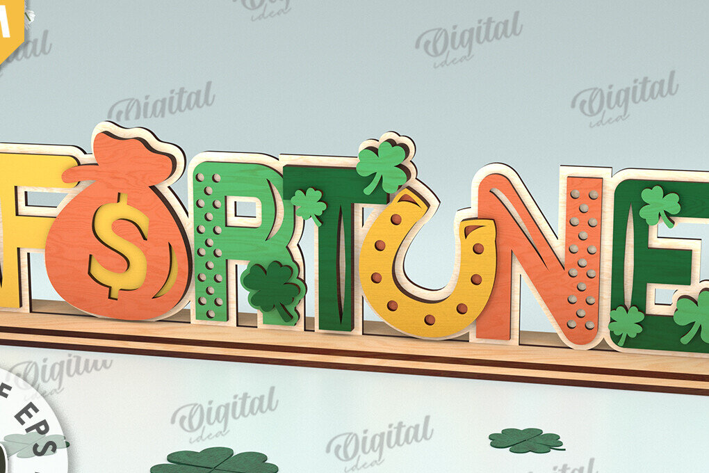 Σετ των 2 Intra απο ξύλο plywood 3mm-4mm πάχος – St Patrick's Day Stand Decor Δίασταση  20x20 cm INTRAFABR-115495838