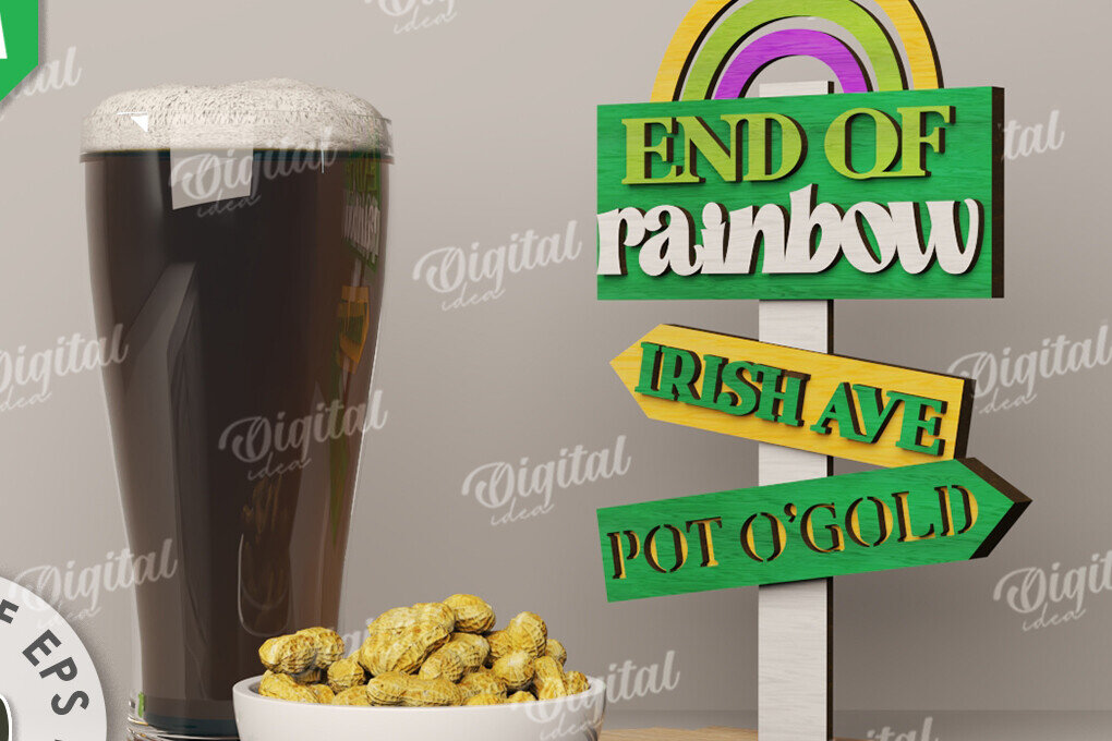 Σετ των 2 Intra απο ξύλο plywood 3mm-4mm πάχος – St Patrick's Day Stand Decor Δίασταση  20x20 cm INTRAFABR-115296041