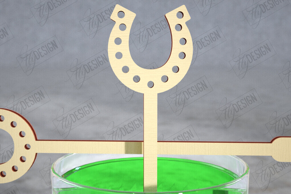 Σετ των 2 Intra απο ξύλο plywood 3mm-4mm πάχος – St Patrick's Day Sticks Stirring Drink Δίασταση  20x20 cm INTRAFABR-115436706