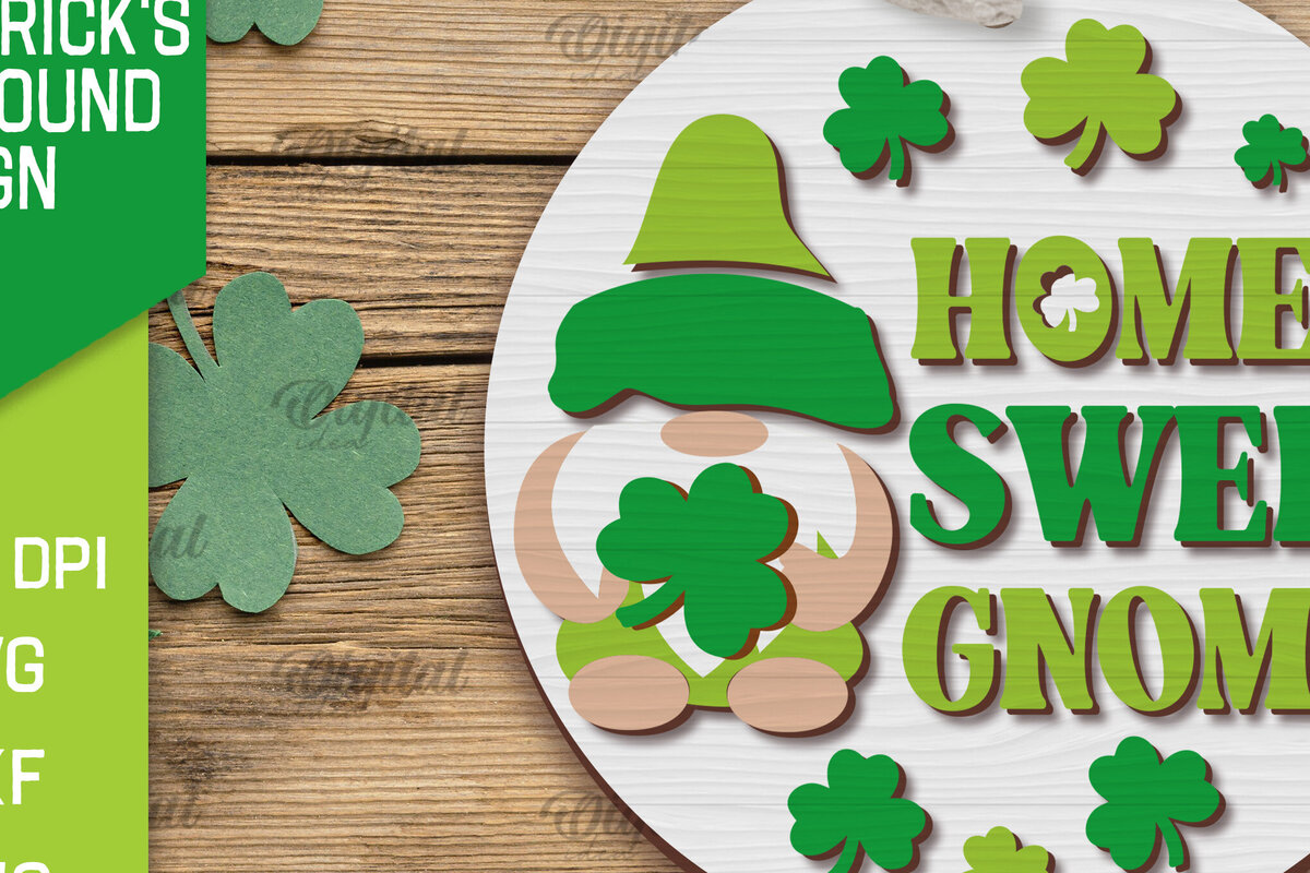 Σετ των 2 Intra απο ξύλο plywood 3mm-4mm πάχος – SVG για την Ημέρα του Αγίου Πατρικίου. Laser στρογγυλής πινακίδας Δίασταση  20x20 cm INTRAFABR-88285410