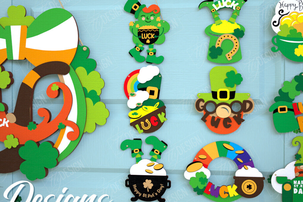 Intra απο ξύλο plywood 3mm-4mm πάχος – Πακέτο σημαδιών του Αγίου Πατρικίου | Διακόσμηση τοίχου Δίασταση  40x30 cm INTRAFABR-115678102