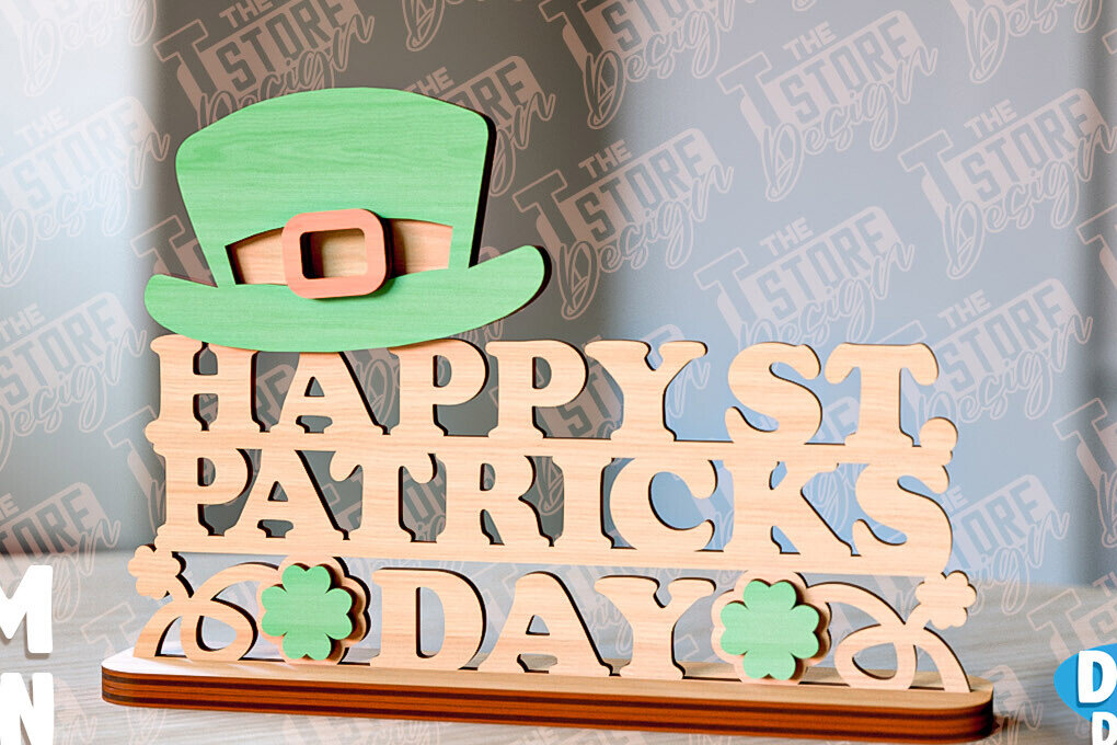 Intra απο ξύλο plywood 3mm-4mm πάχος – St. Patrick's Stand | Διακοσμητικό σταντ Δίασταση  40x30 cm INTRAFABR-91348399