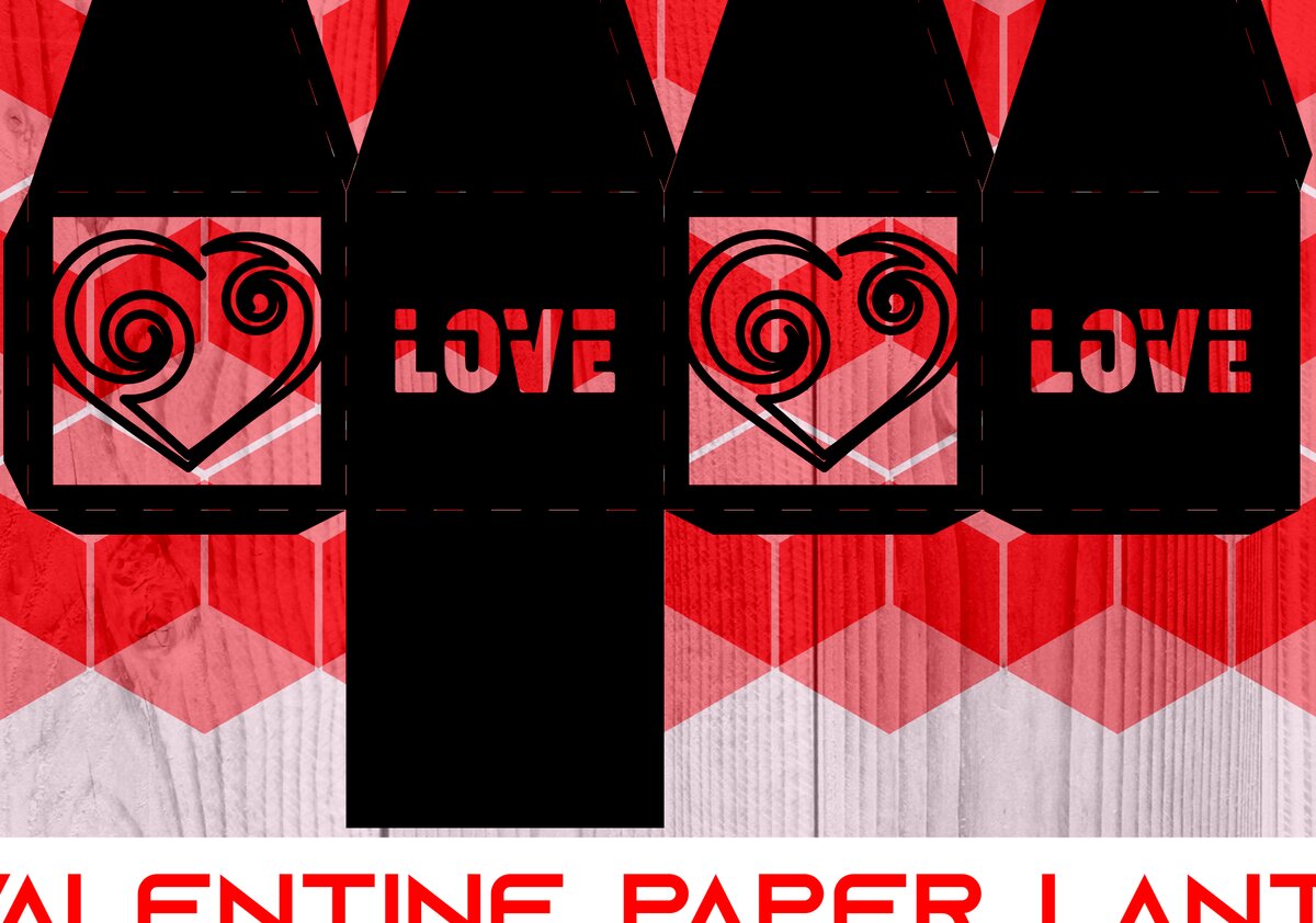 Σετ των 2 Intra απο ξύλο plywood 3mm-4mm πάχος – St Valentine Paper Lantern Series 0011 Δίασταση  20x20 cm INTRAFABR-7344404