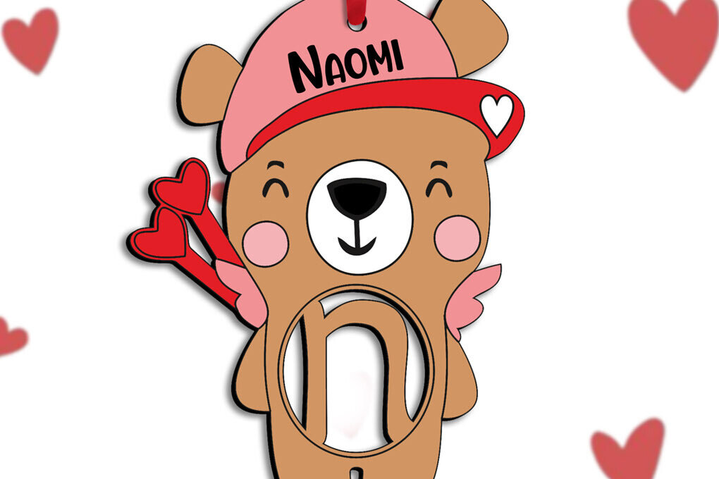 Σετ των 2 Intra απο ξύλο plywood 3mm-4mm πάχος – Ημέρα του Αγίου Βαλεντίνου Bear CupLetter N Δίασταση  20x20 cm INTRAFABR-112033947