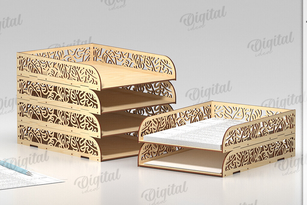 Σετ των 2 Intra απο ξύλο plywood 3mm-4mm πάχος – Στοίβαγμα δίσκων χαρτιού Δίασταση  20x20 cm INTRAFABR-122198106