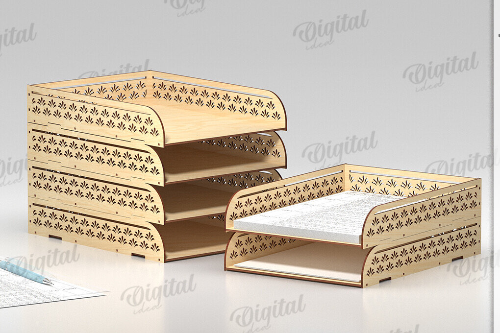 Σετ των 2 Intra απο ξύλο plywood 3mm-4mm πάχος – Στοίβαγμα δίσκων χαρτιού Δίασταση  20x20 cm INTRAFABR-122198194