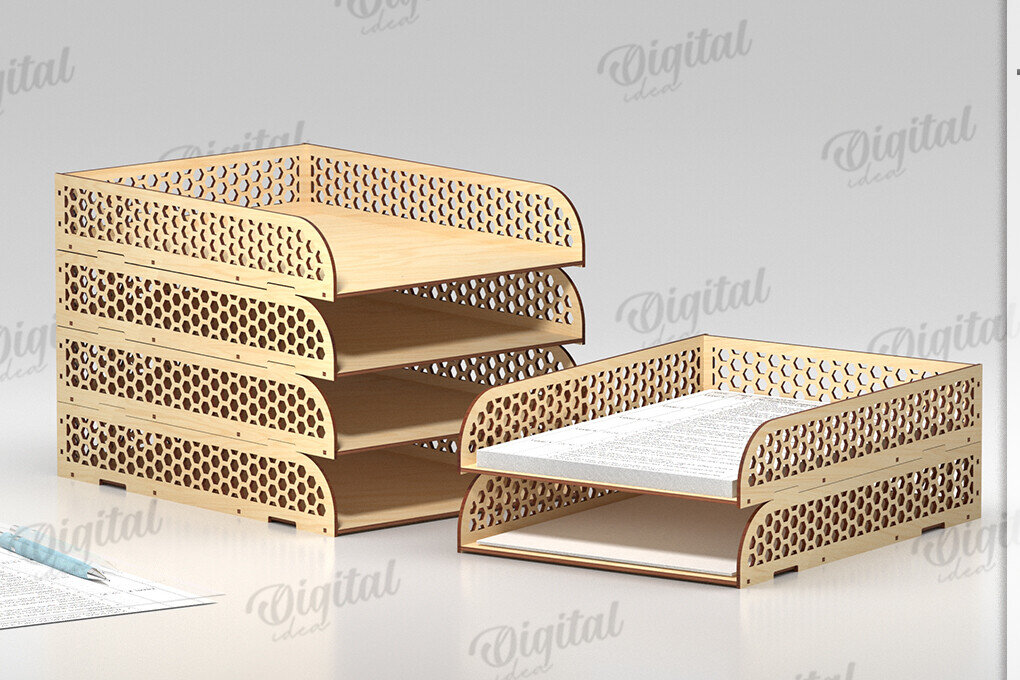 Σετ των 2 Intra απο ξύλο plywood 3mm-4mm πάχος – Στοίβαγμα δίσκων χαρτιού Δίασταση  20x20 cm INTRAFABR-122198272