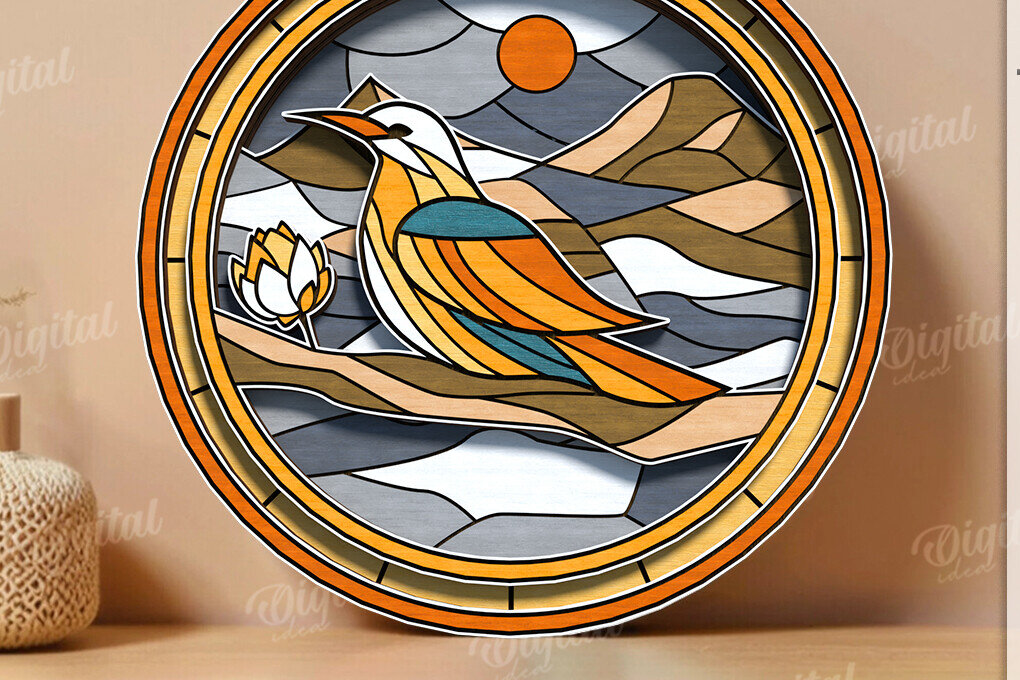 Intra απο ξύλο plywood 3mm-4mm πάχος – Βιτρό Nature ντεκόρ τοίχου με λέιζερ Δίασταση  40x30 cm INTRAFABR-123090541