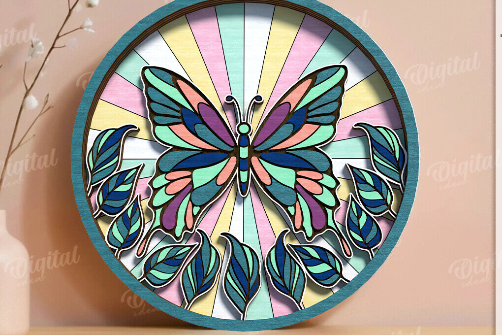 Intra απο ξύλο plywood 3mm-4mm πάχος – Βιτρό Nature ντεκόρ τοίχου με λέιζερ Δίασταση  40x30 cm INTRAFABR-123090704