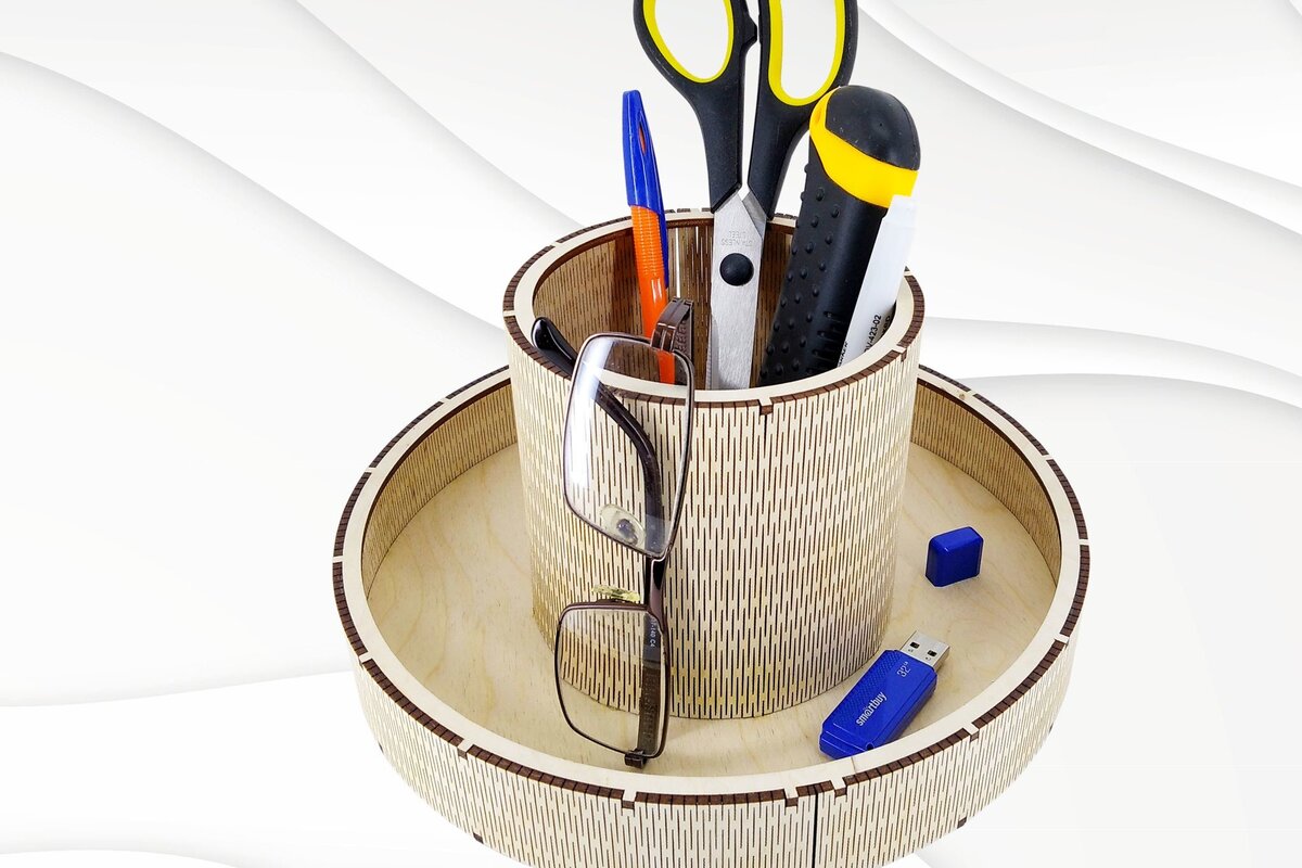 Σετ των 2 Intra απο ξύλο plywood 3mm-4mm πάχος – Στρογγυλή βάση στήριξης Δίασταση  20x20 cm INTRAFABR-30428654