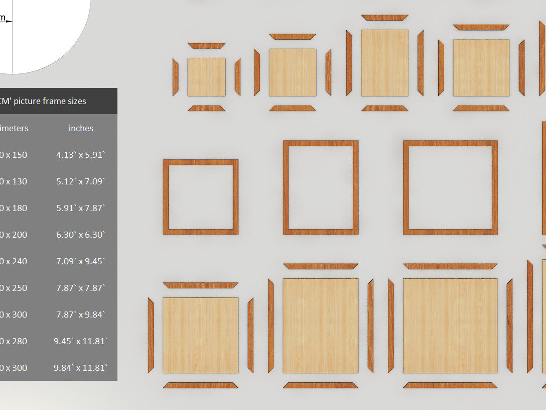 Σετ των 2 Intra απο ξύλο plywood 3mm-4mm πάχος – Πακέτο πλαισίων φωτογραφιών Standard Metric Sizes Δίασταση  20x20 cm INTRAFABR-64955106