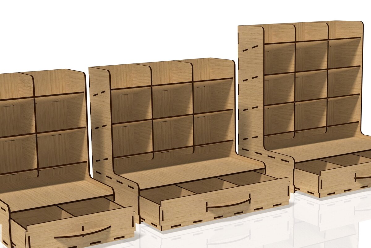 Σετ των 2 Intra απο ξύλο plywood 3mm-4mm πάχος – Stander, Δίασταση  20x20 cm INTRAFABR-40705637