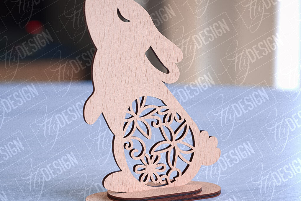 Σετ των 2 Intra απο ξύλο plywood 3mm-4mm πάχος – Στολίδια για Πασχαλινό Λαγουδάκι | CNC Δίασταση  20x20 cm INTRAFABR-89112476