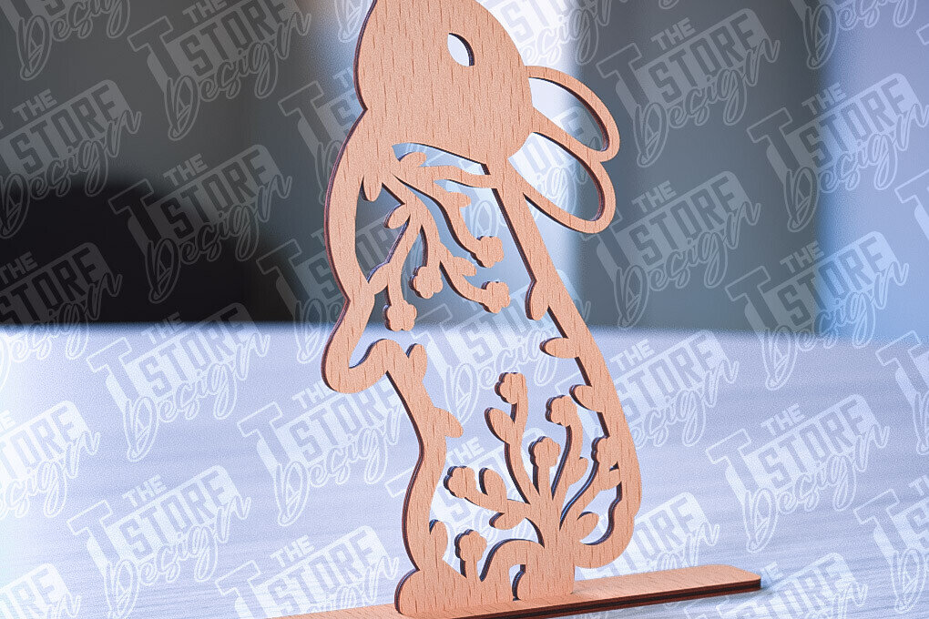 Σετ των 2 Intra απο ξύλο plywood 3mm-4mm πάχος – Στολίδια για Πασχαλινό Λαγουδάκι | CNC Δίασταση  20x20 cm INTRAFABR-88388458