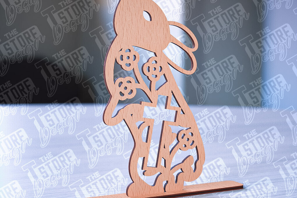 Σετ των 2 Intra απο ξύλο plywood 3mm-4mm πάχος – Στολίδια για Πασχαλινό Λαγουδάκι | CNC Δίασταση  20x20 cm INTRAFABR-88388474