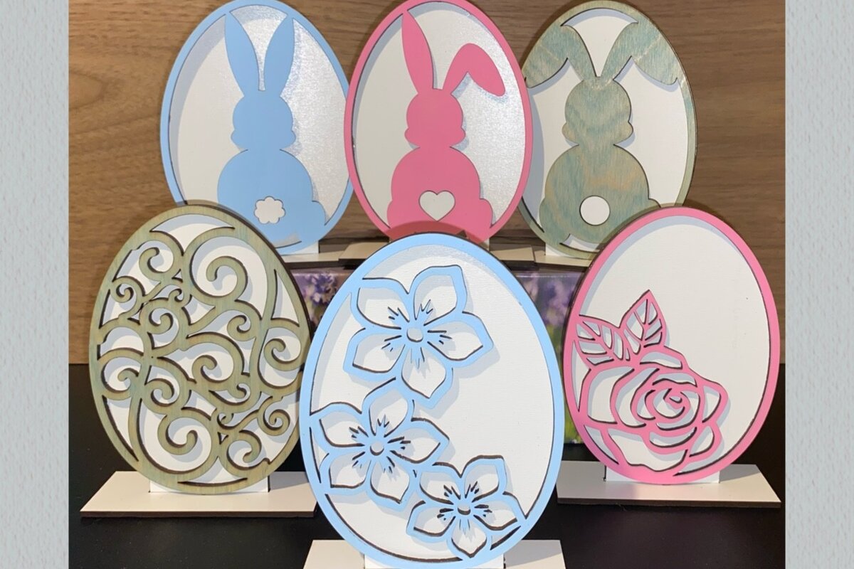 Σετ των 2 Intra απο ξύλο plywood 3mm-4mm πάχος – Μόνιμη Πασχαλινή Δέσμη 6 LaserSVG Δίασταση  20x20 cm INTRAFABR-27183839