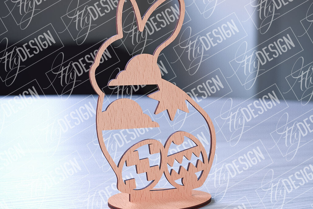 Σετ των 2 Intra απο ξύλο plywood 3mm-4mm πάχος – Στολίδια με όρθια πασχαλινά αυγά | Αρχείο CNC Δίασταση  20x20 cm INTRAFABR-88135895