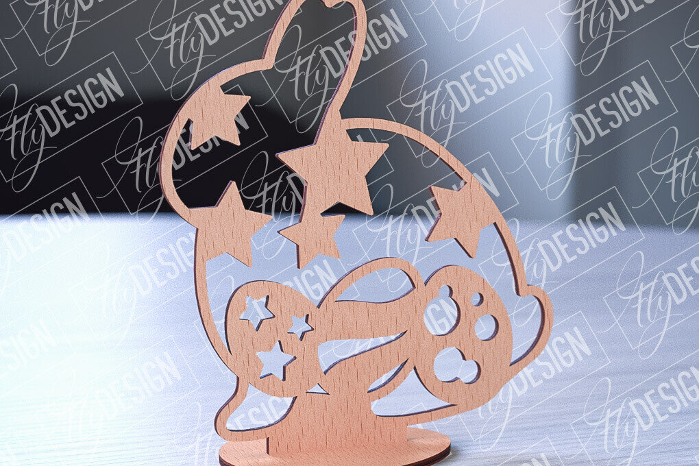 Σετ των 2 Intra απο ξύλο plywood 3mm-4mm πάχος – Στολίδια με όρθια πασχαλινά αυγά | Αρχείο CNC Δίασταση  20x20 cm INTRAFABR-88135797