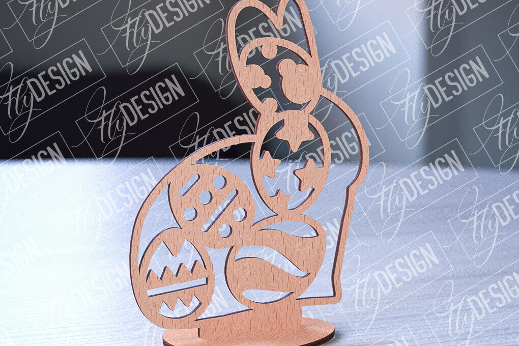 Σετ των 2 Intra απο ξύλο plywood 3mm-4mm πάχος – Στολίδια με όρθια πασχαλινά αυγά | Αρχείο CNC Δίασταση  20x20 cm INTRAFABR-88135810