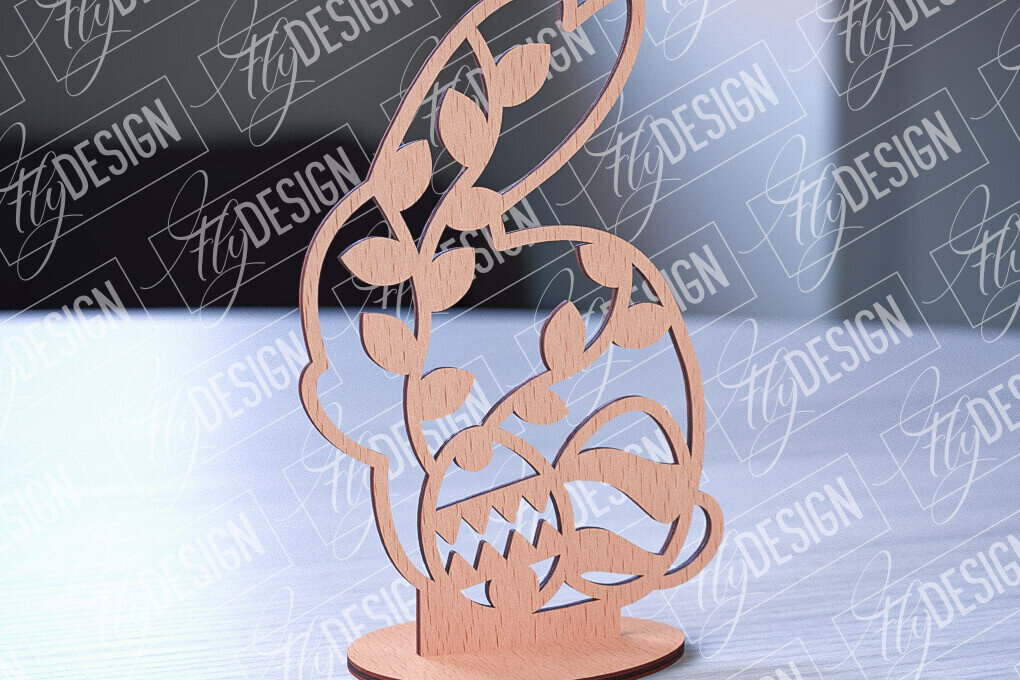 Σετ των 2 Intra απο ξύλο plywood 3mm-4mm πάχος – Στολίδια με όρθια πασχαλινά αυγά | Αρχείο CNC Δίασταση  20x20 cm INTRAFABR-88135842