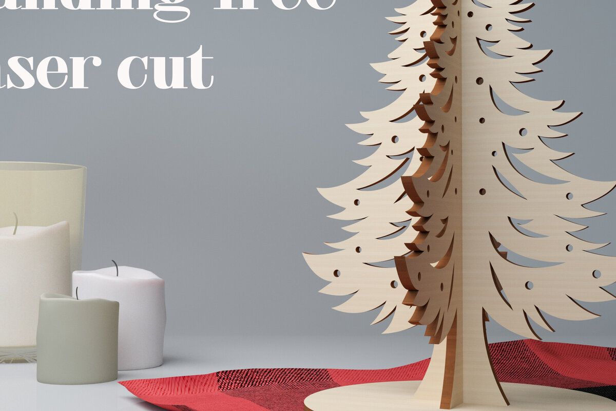 Σετ των 2 Intra απο ξύλο plywood 3mm-4mm πάχος – μόνιμου δέντρου Δίασταση  20x20 cm INTRAFABR-79756971