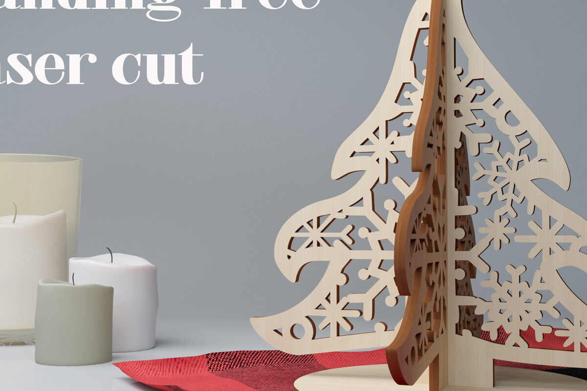 Σετ των 2 Intra απο ξύλο plywood 3mm-4mm πάχος – Μόνιμα δέντρα Δίασταση  20x20 cm INTRAFABR-79757022