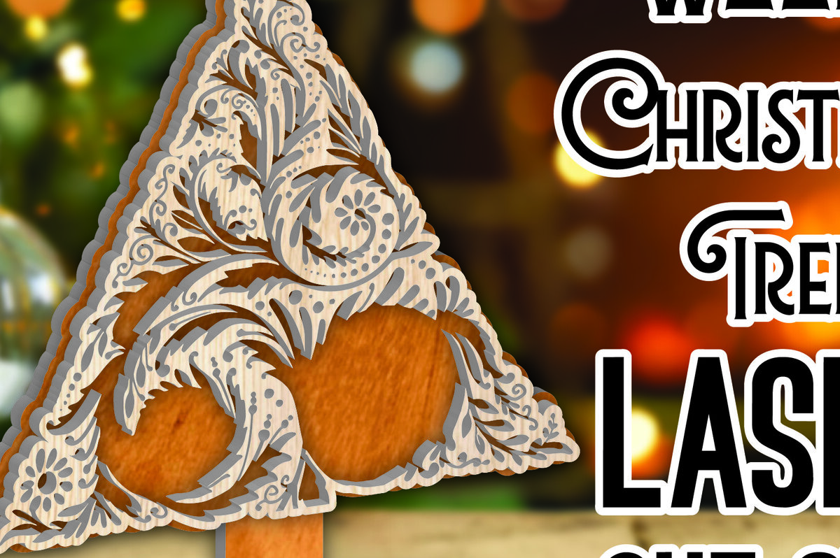 Σετ των 2 Intra απο ξύλο plywood 3mm-4mm πάχος – Όρθιο Ξύλινο Χριστουγεννιάτικο Δέντρο 6 Δίασταση  20x20 cm INTRAFABR-107559580