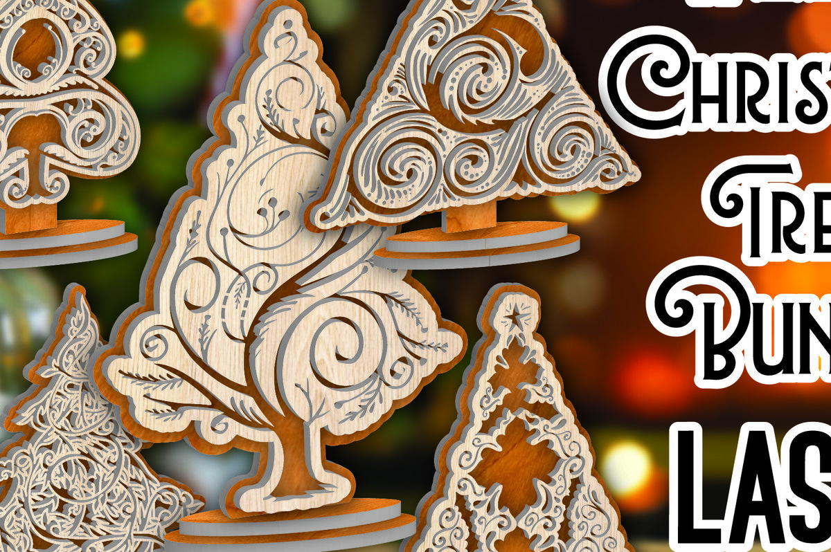 Σετ των 2 Intra απο ξύλο plywood 3mm-4mm πάχος – Μόνιμη ξύλινη δέσμη χριστουγεννιάτικων δέντρων Δίασταση  20x20 cm INTRAFABR-107559626