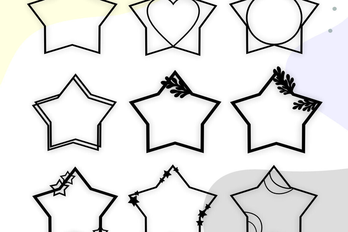 Intra απο ξύλο plywood 3mm-4mm πάχος – Star Cake Topper Frame, Space Frame Δίασταση  45x45 cm INTRAFABR-99992777