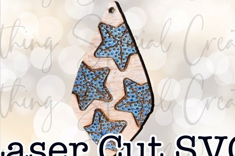 Σετ των 3 Intra απο ξύλο plywood 3mm-4mm πάχος – Σκουλαρίκια Star Fish Tear Drop Δίασταση  5x5 cm INTRAFABR-93907835