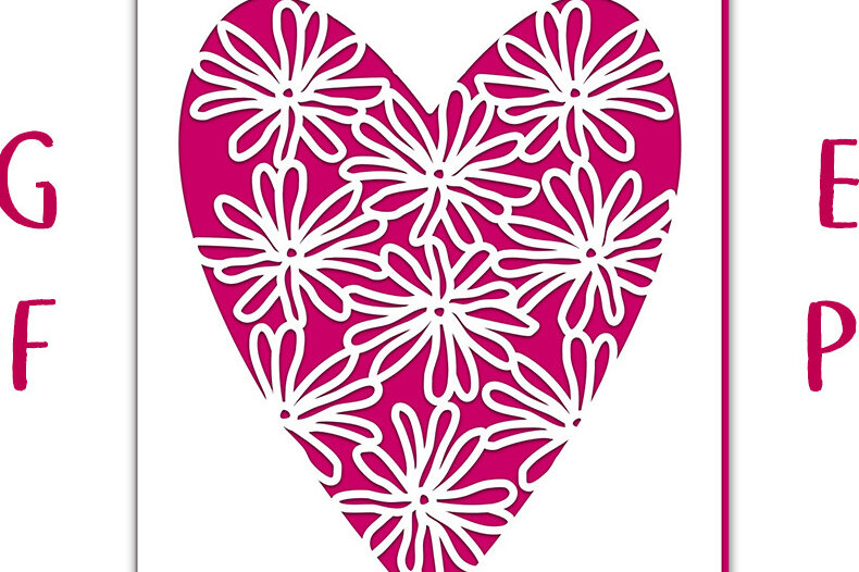 Σετ των 2 Intra απο ξύλο plywood 3mm-4mm πάχος – Star Magnolia Flower Heart Card Cut Δίασταση  20x20 cm INTRAFABR-12224979