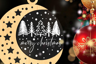 Σετ των 2 Intra απο ξύλο plywood 3mm-4mm πάχος – Star Moon Ornaments Δίασταση  20x20 cm INTRAFABR-83740395