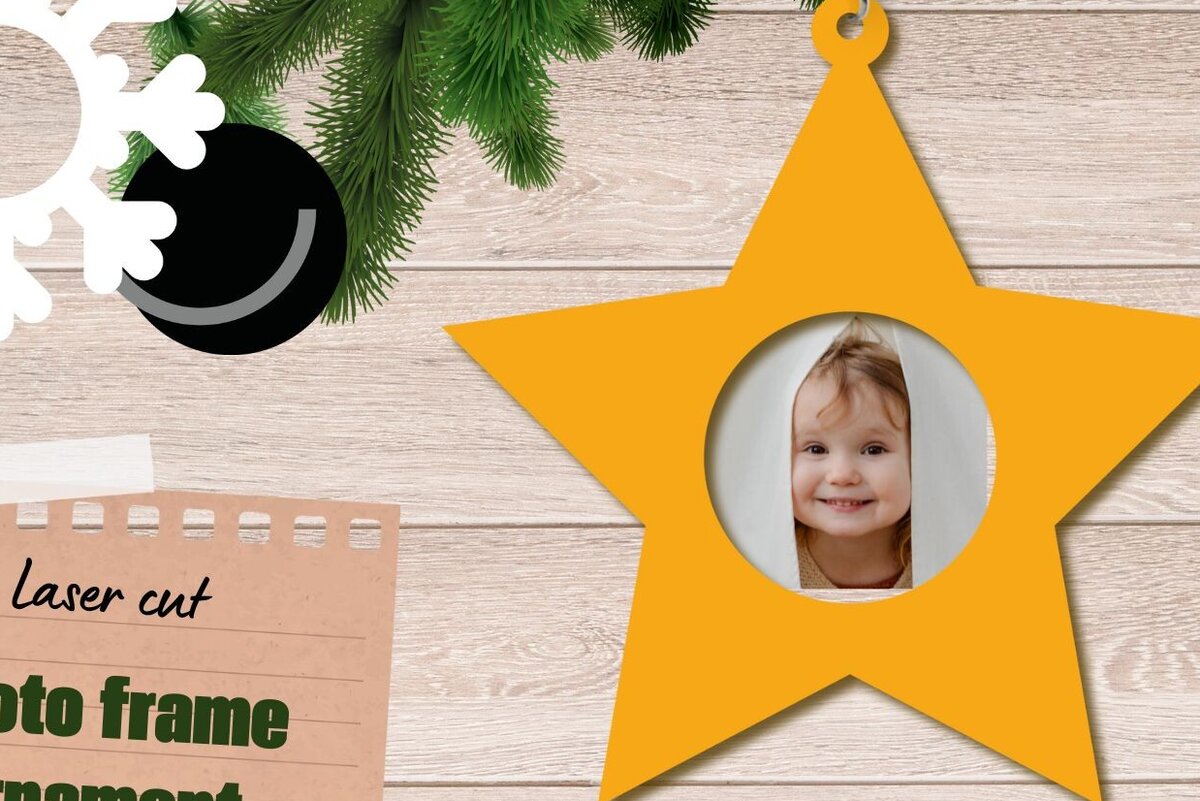 Intra απο ξύλο plywood 3mm-4mm πάχος – Star Photo Frame, Winter Δίασταση  45x45 cm INTRAFABR-82778900