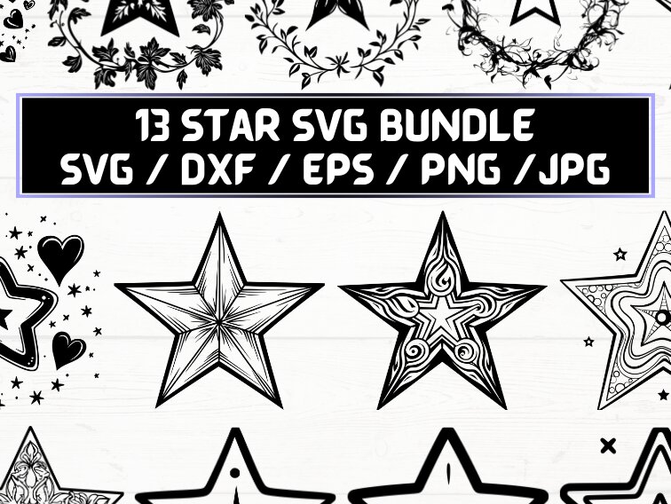 Σετ των 2 Intra απο ξύλο plywood 3mm-4mm πάχος – Star, DXF, EPS, JPG, PNG Δίασταση  20x20 cm INTRAFABR-115723414