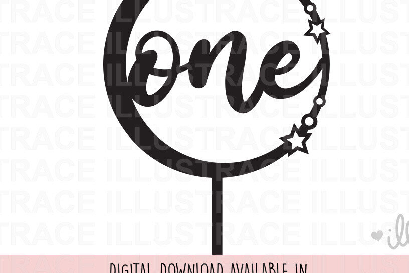 Σετ των 2 Intra απο ξύλο plywood 3mm-4mm πάχος – Stars and Moon Cake Topper Δίασταση  20x20 cm INTRAFABR-85822615