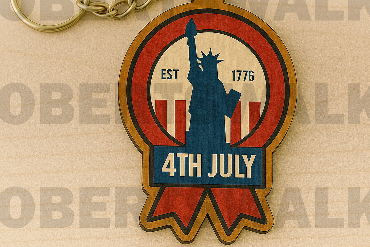 Σετ των 2 Intra απο ξύλο plywood 3mm-4mm πάχος – Άγαλμα της Ελευθερίας 4 Ιουλίου Δίασταση  20x20 cm INTRAFABR-122934306