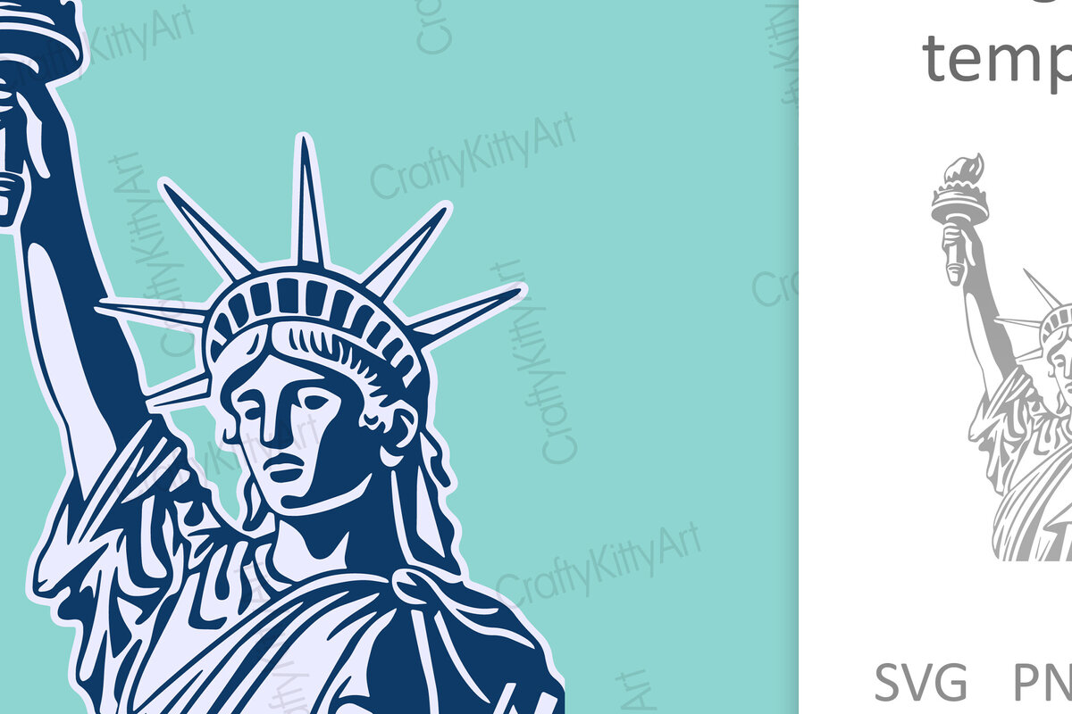 Σετ των 2 Intra απο ξύλο plywood 3mm-4mm πάχος – Άγαλμα της Ελευθερίας, Lady Liberty Δίασταση  20x20 cm INTRAFABR-100562407