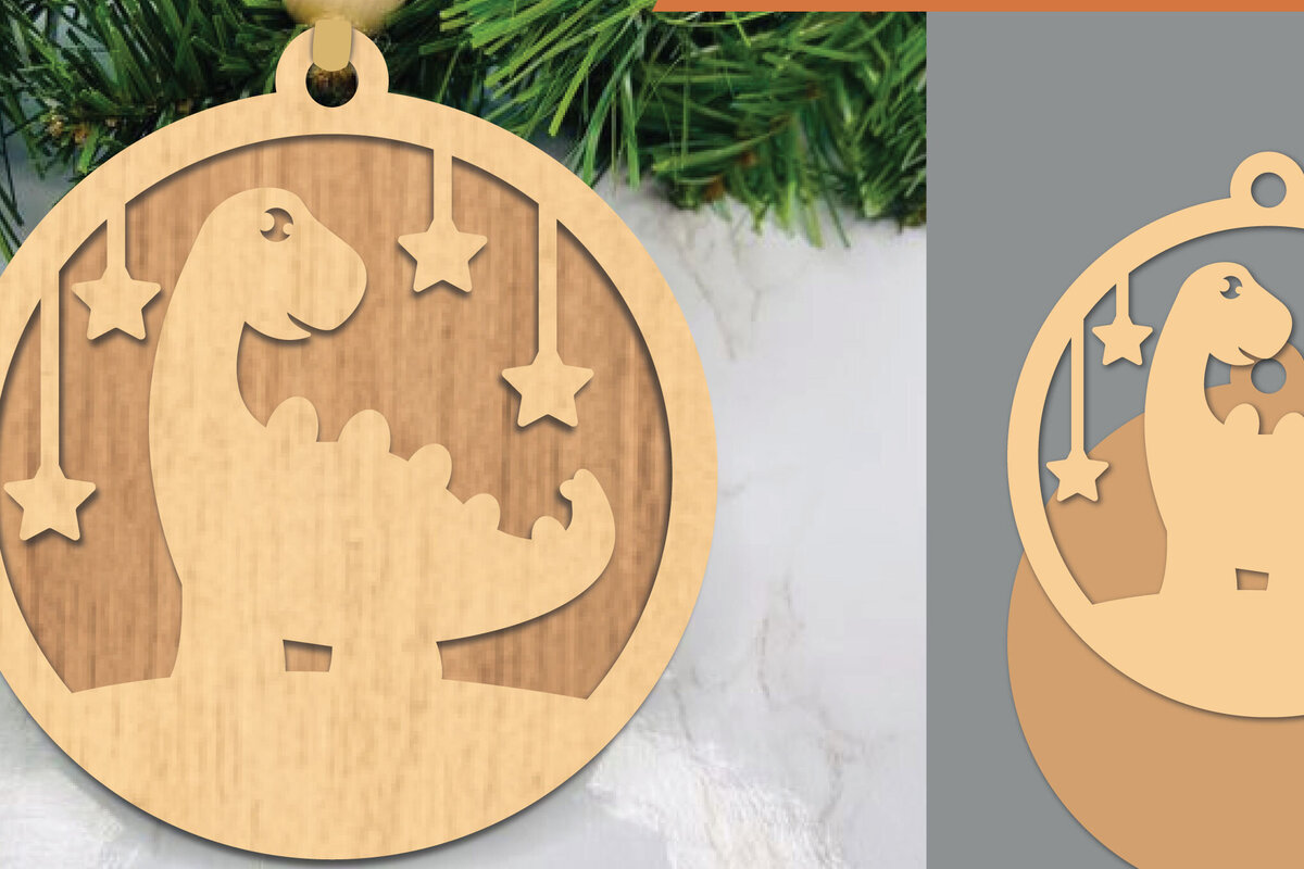 Σετ των 2 Intra απο ξύλο plywood 3mm-4mm πάχος – Στολίδι Stegosaurus Δίασταση  20x20 cm INTRAFABR-106021317