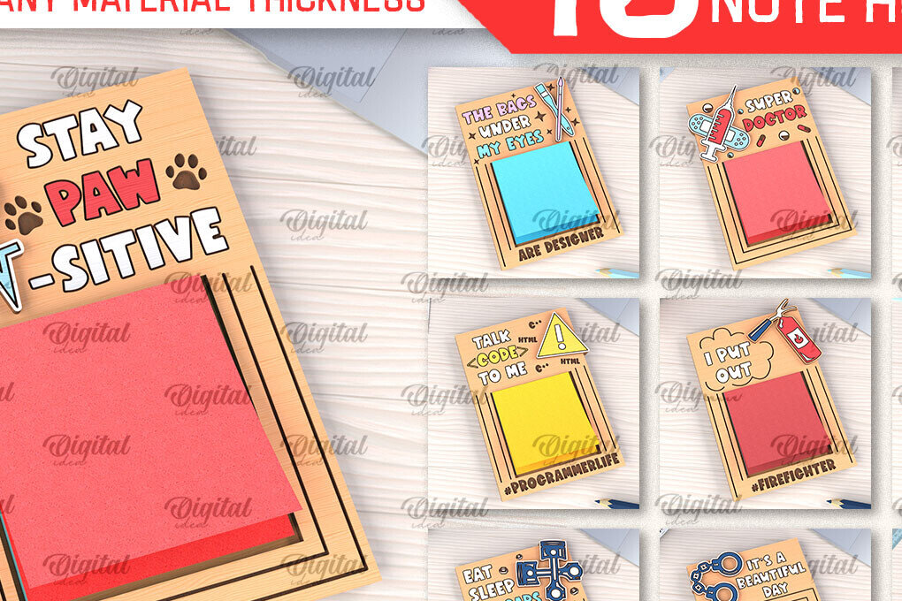 Σετ των 2 Intra απο ξύλο plywood 3mm-4mm πάχος – Δέσμη κοπής με λέιζερ για κολλώδεις σημειώσεις Δίασταση  20x20 cm INTRAFABR-99059027