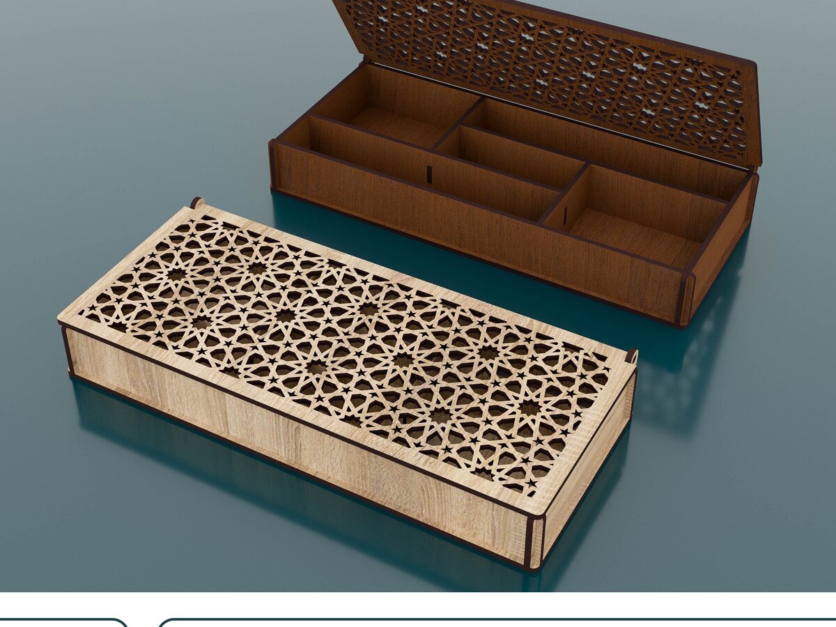 Σετ των 2 Intra απο ξύλο plywood 3mm-4mm πάχος – Storage Box Αρχεία Cut Laser Δίασταση  20x20 cm INTRAFABR-54681824